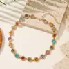 Colar transfronteiriço estilo boêmio colorido com diamantes completos, design de nicho versátil para o verão, corrente de clavícula dopamina para mulheres