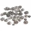 AliExpress aleación de plata antigua hueco flor soporte espaciador cuenta tapa de flor antiguo DIY paso agitar horquilla corona de pelo accesorios