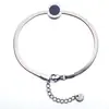 Cadena de Acero Inoxidable Transfronteriza Europea y Americana, Pulsera de Ojo de Diablo Moderna y Versátil, Pulsera Redonda Romana de Acero de Titanio para Mujer