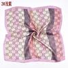 Bufanda de seda fina de 70 cm con estampado de cuadros a rayas, elegante y versátil, transpirable, pequeña, venta al por mayor, novedad de verano