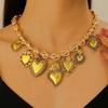 Europeo y Americano Transfronterizo Personalidad Exagerada Retro Religioso Múltiple Sagrado Corazón Colgante Collar Aretes para Mujer Diseño Plata Corazón