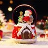 Bola de cristal de Natal produto novo transfronteiriço caixa de música, caixa de música criativa com neve brilhante Papai Noel, presente de feriado