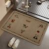 Tapetes de Banheiro Desenho Animado, Tapetes de Banheiro Domésticos Antiderrapantes Fáceis de Limpar, Tapetes de Linho Absorventes, Prontos para Venda