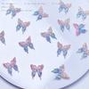 Novo Galvanizado Pó Azul Material Da Flor Saco Da Arte Do Prego Jóias Cor Dupla Noite Dupla Estilo Chinês Dobrável Ventilador Nail Art Borboleta Jóias