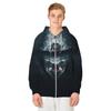 Camisa con cremallera para hombre, suéter con capucha y estampado de Halloween, cárdigan deportivo informal, moda europea y americana transfronteriza de Amazon