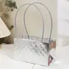 Bolsa de Papel Impermeable Sencilla para Día de San Valentín Macaron Bolso de Mano de Espuma Floral Multicolores Bolso de Mano de Flores Material de Empaque