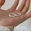 Anel S999 Prata Pura Gatinho e Cachorrinho Fofo para Mulheres, Luxo Leve, Design de Nicho de Ponta, Anéis de Casal