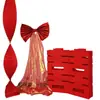Decoración de Moño Rojo Terciopelo Extra Grande para Montaje de Boda, Pared de Fondo y Guía de Pasillo, Moño de Mariposa Roja para Boda, Moño Rojo Brillante