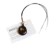 Collar Colgante Oval Redondo de Resina Piedra Ojo de Tigre Estilo Étnico Lujo Ligero Personalidad Cadena para Clavícula Joyería Versátil de Nicho