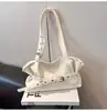 Bolso de Axila Nuevo Diseño de Nicho Estilo Coreano Estilo Motocicleta para Mujer, Gran Capacidad, Bolso de Hombro Tote Simple para el Viaje Diario