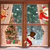 3 Hojas/Set Pegatinas Estáticas Navideñas Nuevas para Ventana Dibujos Animados Lindo Papá Noel Muñeco de Nieve Pegatinas Decorativas para Ventana de Cristal