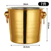 Balde de gelo em acrílico, design estiloso, adequado para uso comercial, balde de champanhe, plástico, para uso doméstico e em bares, KTV, balde pequeno para cubos de gelo