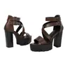 Nuevas sandalias de mujer con tacón cuadrado para verano, sandalias de punta abierta en talla grande, sandalias de tacón ultraligero transfronterizas europeas y americanas, color liso con cremallera trasera