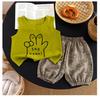 Conjunto de dos piezas de chaleco de verano y shorts para bebé para niños y niñas Ropa de verano delgada sin mangas para niños y niñas Estilo coreano