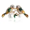 Venda quente transfronteiriça Broche de pássaro pega animal Pin de lapela de nicho de alto padrão anti-exposição pino de gola decorativo de uso duplo
