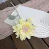 Dalia de estilo simple con centro de seda, tocado de flor artificial de tela de seda para manualidades, material para pasador, arreglo de pared de flores para bodas, accesorio para fotografía