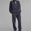 Traje casual de media cremallera de color liso, versátil y elegante, con solapa, estilo europeo y americano, nuevo para otoño e invierno, transfronterizo de Amazon
