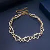 Cadena de Pierna Hueca con Forma de Corazón y Diamantes Completos de Lujo Ligero para Mujer, Cadena Sexy para Muslo con Pedrería Dorada, Accesorio de Cadena Corporal para Fiesta de Chica Atrevida