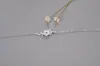 Pulsera de Plata de Ley S925 al por Mayor Moda Elegante Exquisito Diseño de Flor Pulsera de Plata de Ley Incrustada de Diamantes Pulsera de Plata para Mujer