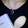 Collar Real de Zafiro Princesa Diana para Mujer Cadena de Clavícula de Tesoro de Color Elegante y Lujoso Colgante Ovalado Temperamento Noble