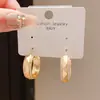 Pendientes Redondos Geométricos de Corte Redondo con Circonita de Aguja Plateada de Lujo Ligero Pendientes de Moda Franceses Simples Elegantes de Nicho para Mujer