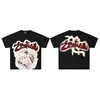 Camiseta de Estrás Emoción Mixta Calle Alta Americana Estampado de Bebé Ángel Holgada Algodón Puro Marca de Moda Manga Corta Verano