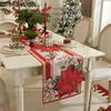 Novo Caminho de Mesa Jacquard Tingido em Fio Poliéster-Algodão Transfronteiriço, Caminho de Cama, Capa Decorativa de Natal, Toalha de Mesa