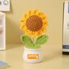 Regalo del Día del Maestro para Maestros 2024 Nueva Flor Hecha a Mano Girasol Terminado Flor Artificial Flor de Punto de Lana Creativa