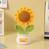 Adornos Florales Hechos a Mano para el Día del Maestro, Flores Artificiales de Girasol, Adornos Terminados en Maceta, Regalos Creativos para Maestros en el Día del Maestro