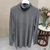 Estilo japonês! Nova camiseta casual e moderna versátil outono/inverno 2026 com gola dupla/mangas 3/4 486863