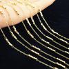 Cadena DIY Cuentas Cuadradas Pequeñas Chapado en Oro 14K 18K Cuentas Escalonadas Estilo Antiguo Accesorios para Disfraces de Escenario Cadena Hecha a Mano