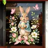 Coelhinho da Páscoa Laço Atmosfera Embelezamento Loja Decoração Eletrostático Porta de Vidro Janela Adesivo Flor
