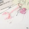 Nuevo Estilo Dulce y Fresco Colgante para Mochila Escolar de PU Relleno de Algodón Decorado con Flores Nicho Personalizado Lazo Corazón Colgante Pequeño Regalo
