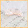 Liga de Ouro Spot Letra noiva Pó Dourado Coroa Véu Faixa de Cabelo Coroa para Festa de Casamento Bridal Foto
