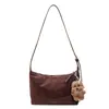 Bolso Bandolera Retro de Ante Pequeño Cuadrado para Mujer Otoño 2025 Nuevo Textura de Alta Calidad Costuras Exquisitas Bolso de Hombro Único Cruzado