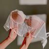 Estilo Francês Sexy Renda Roupa Íntima Algodão Fino Seios Pequenos Push-up Sutiã Ajustável Top Tubinho Sutiã com Barbatanas