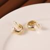Anillo Simple Versátil Esmerilado Anillo Aretes Clip para la Oreja sin Perforación con Placa para Incienso de Mosquito Elegantes Versátiles Aretes Estilo Europeo y Americano