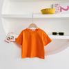 Camiseta de Algodón de Manga Corta Holgada de Colores Dulces para Niñas, Camiseta Fina de Algodón de Manga Corta, Camisa de Verano 2026 para Bebé con Manga Media y Cuello Redondo