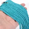 Cuentas redondas pequeñas de 2/3 mm, cristal natural, ágata, turquesa, para pulsera, collar DIY, venta al por mayor, cuentas sueltas, accesorios de joyería
