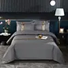 Modelo Nuevo 2026 Juego de Ropa de Cama de Hotel de Algodón Imitación de Cuatro Piezas para Hoteles, Posadas y Bed & Breakfasts - Funda de Edredón de Lino, Sábana Plana y Sábana Ajustable