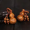 Doce Signos del Zodiaco Calabaza de Madera de Durazno con Llavero de Barra de Oro Hebilla de Cinturón de Cuero Colgante de la Suerte Zodiacal Regalo de Negocios