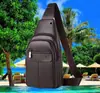 Bolsa de Peito Masculina Genuína Textura de Couro Nova 2023 Bolsa de Ombro Transversal Mochila Fashion Bolsa Transversal Masculina