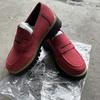 Mocassins de Salto Grosso Primavera e Outono 2025 Tamanho Grande Casual Estilo Britânico Sapatos Femininos Sola Grossa Comércio Exterior Retrô Sapatos Femininos