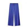 Nuevo Producto 2026: Pantalones casuales versátiles de alta gama de cintura media con cordón ajustable, teñido anudado, fluidos y de pierna ancha 47724201