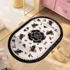 Alfombra de baño de gato de dibujos animados, alfombra absorbente de agua antideslizante para baño y inodoro del hogar