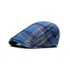Boina de Cuadros para Mujer 2024 Primavera y Verano Nueva Vintage Británica Gorra de Cuadros Protector Solar Gorra Delantera Tendencia para Hombre
