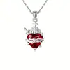 Collar con Colgante de Cruz de Zirconia Roja en Forma de Corazón, Cadena de Clavícula de Moda con Incrustaciones de Diamantes de Zirconia en Forma de Corazón, Cadena Creativa para el Cuello Dorada con Forma de Corazón