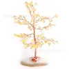 Decoración de árbol de cristal con base de ágata, manualidades, decoración DIY, árbol de la fortuna, decoración de árbol de los deseos para escritorio de oficina en casa