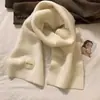 Bufanda Cálida de Lana Feel 2026 Protector de Cuello de Imitación Cachemir para Mujer Estilo Coreano Atmósfera Engrosado Temporada de Otoño e Invierno Polaina de Punto para el Cuello