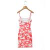 6597-24 Vestido con falda sexy de malla con estampado de estilo vacacional de las Spice Girls de invierno